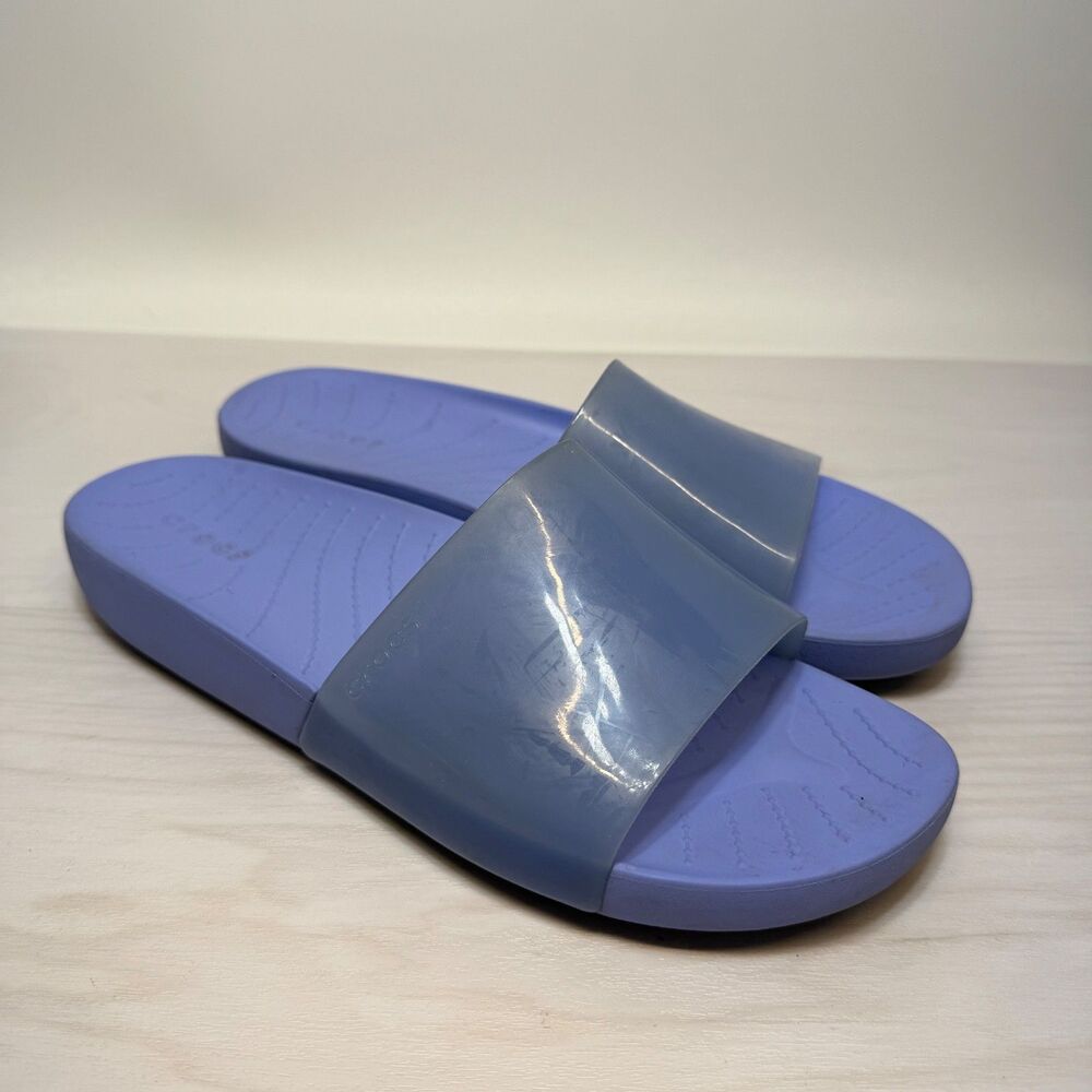 Crocs Splash Glossy Slide Sandals‎ Women's Size 9 Purple 208538-5Q6